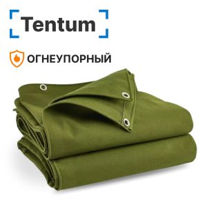 Брезентовый тент огнеупорный 450 гр/м2, размер 6 х 6 м